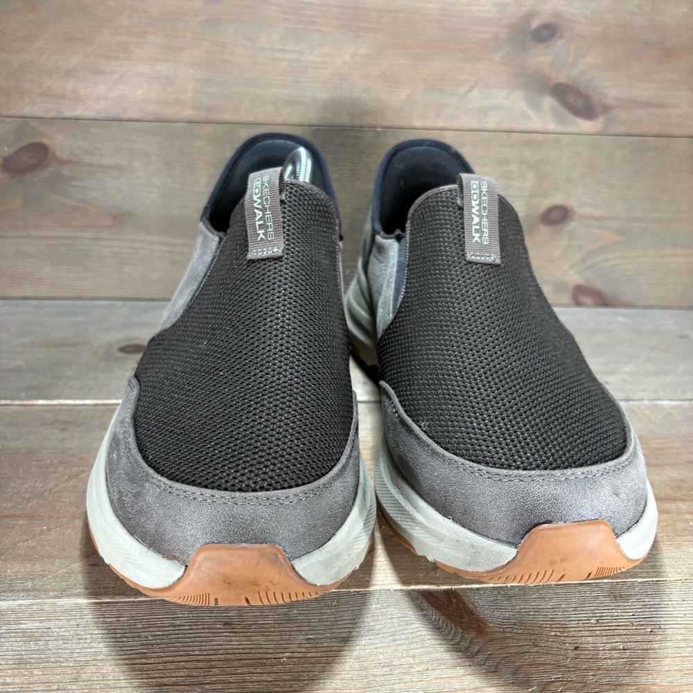 skechers go walk andes II mens size 10 shoes brown slip on comfort sneakers - Picture 4 of 9
